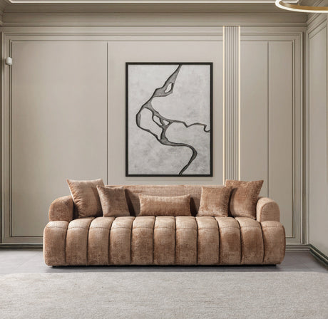 Yulia Coffee Boucle Sofa & Loveseat from Nova Furniture - Luna Furniture