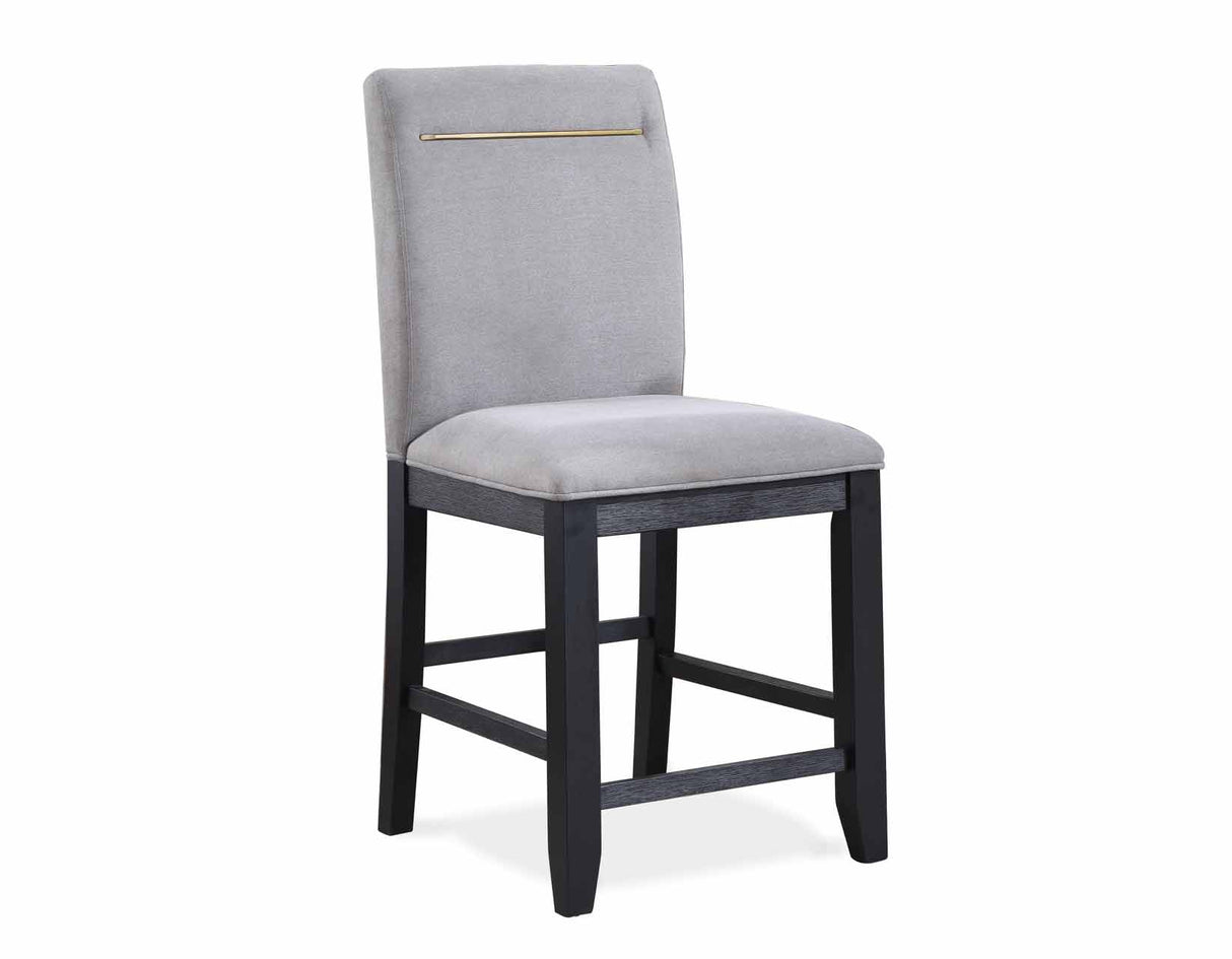 Yves 24″ Counter Stool, Grey Upholstered, Set of 2 from Steve Silver - Luna Furniture