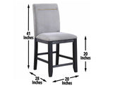 Yves 24″ Counter Stool, Grey Upholstered, Set of 2 from Steve Silver - Luna Furniture