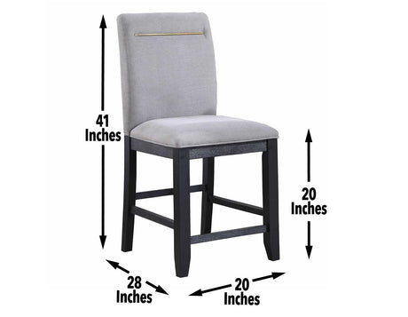 Yves 24″ Counter Stool, Grey Upholstered, Set of 2 from Steve Silver - Luna Furniture