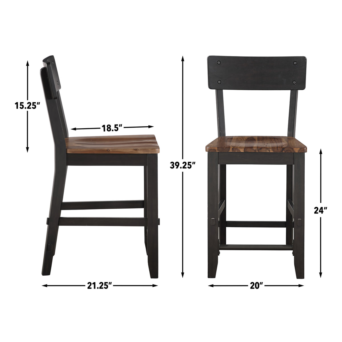 Bermuda 5-Piece Counter Dining Set in Black from Steve Silver - Luna Furniture