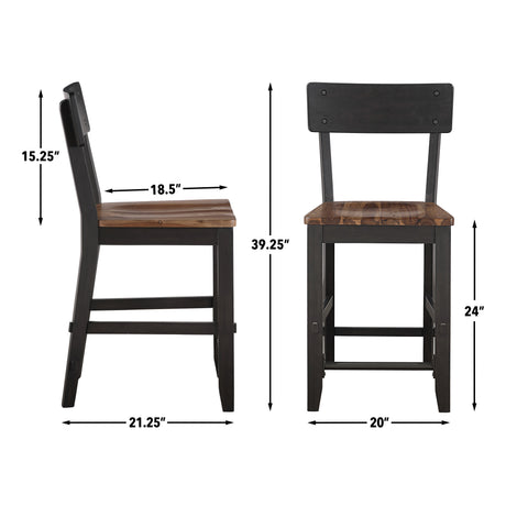 Bermuda Black/Dark Acacia 5-Piece Counter Height Set from Steve Silver - Luna Furniture