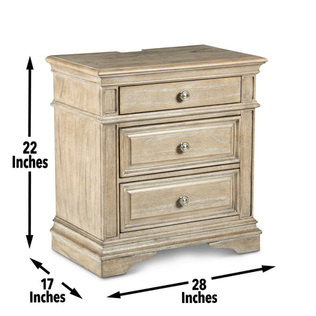 Highland Park Nightstand, Waxed Driftwood from Steve Silver - Luna Furniture