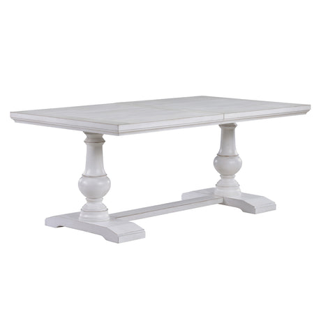 Warren White/Gray 6-Piece 72-90″ Rectangular Dining Set from Steve Silver - Luna Furniture