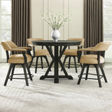 Rylie Black 48" Round Counter Dining Table with 4 Drawers from Steve Silver - Luna Furniture
