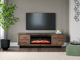 Zadilyn Brown 72" TV Stand with Electric Fireplace from Ashley Furniture - Luna Furniture
