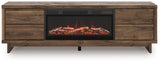 Zadilyn Brown 72" TV Stand with Electric Fireplace from Ashley Furniture - Luna Furniture