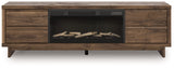 Zadilyn Brown 72" TV Stand with Electric Fireplace from Ashley Furniture - Luna Furniture