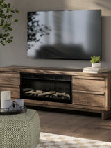 Zadilyn Brown 72" TV Stand with Electric Fireplace from Ashley Furniture - Luna Furniture