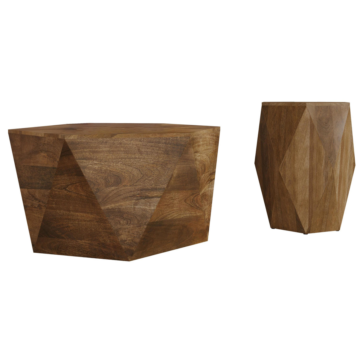 Zalika Natural 2-Piece Solid Wood Coffee and End Table Set from Coaster - Luna Furniture