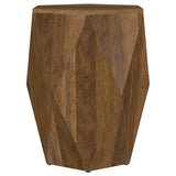Zalika Natural Hexagonal Solid Mango Wood End Table from Coaster - Luna Furniture