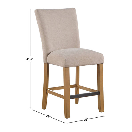 Artemis Beige Chenille Counter Height Chair, Set of 2 from Steve Silver - Luna Furniture