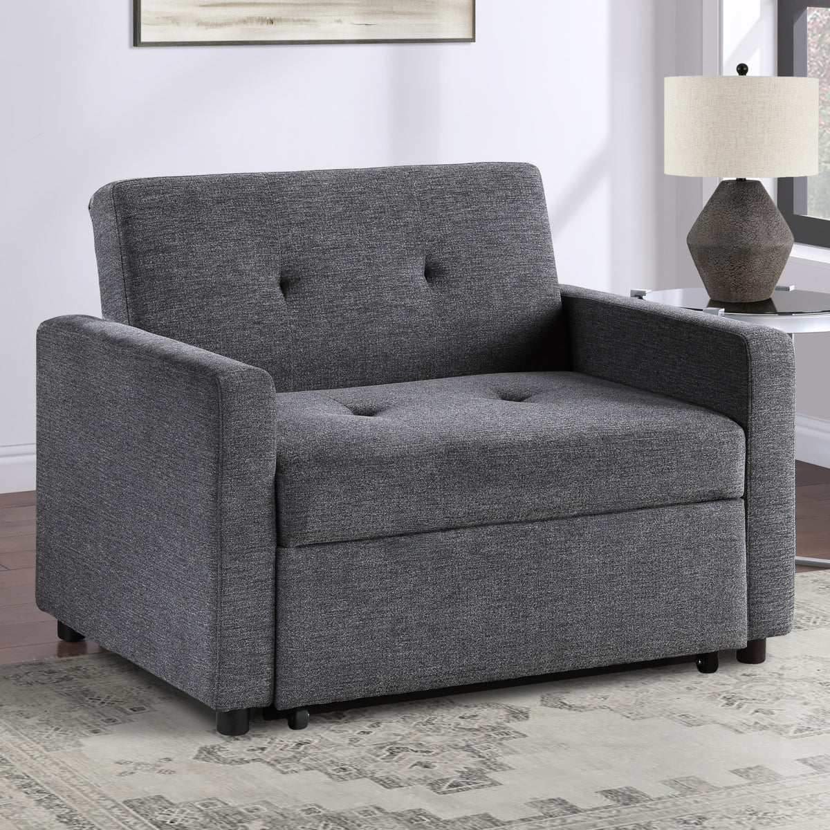 Noah Gray Convertible Sleeper Chair-and-a-Half from Steve Silver - Luna Furniture