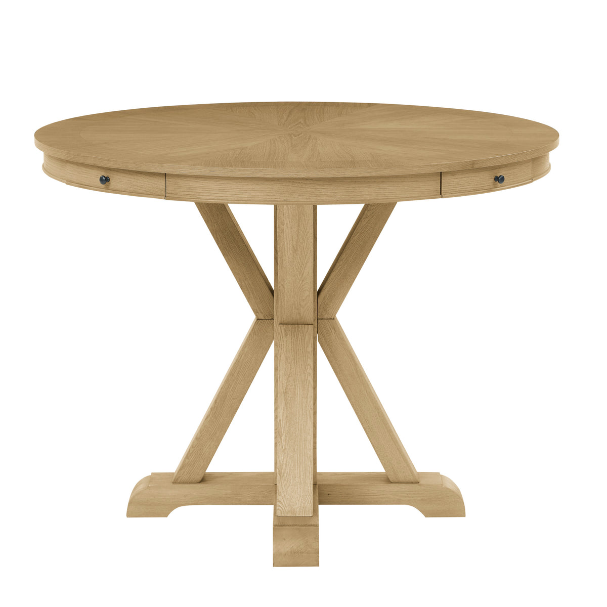 Rylie Natural 48" Round Counter Dining Table with 4 Drawers from Steve Silver - Luna Furniture