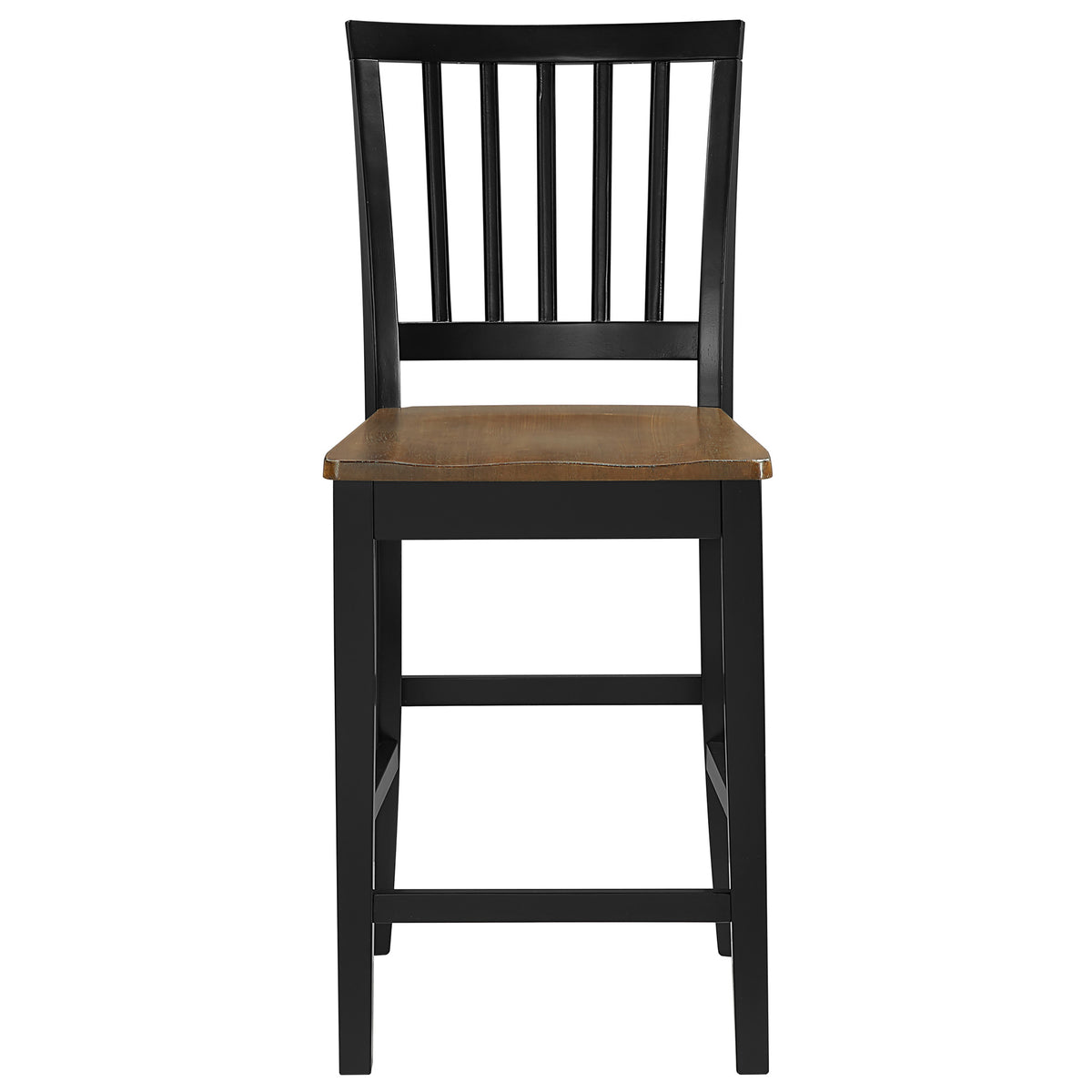 Joplin Walnut/Ebony Solid Wood 24" Farmhouse Counter Stool, Set of 2 from Steve Silver - Luna Furniture