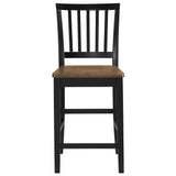 Joplin Walnut/Ebony Solid Wood 24" Farmhouse Counter Stool, Set of 2 from Steve Silver - Luna Furniture
