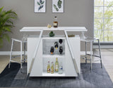 Zena White/Chrome 3-Piece Bar Set with LED lighting from Steve Silver - Luna Furniture