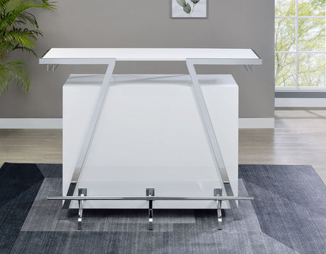 Zena White/Chrome Bar w/LED Lights from Steve Silver - Luna Furniture
