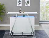 Zena White/Chrome Bar w/LED Lights from Steve Silver - Luna Furniture