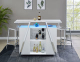 Zena White/Chrome Bar w/LED Lights from Steve Silver - Luna Furniture