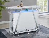 Zena White/Chrome Bar w/LED Lights from Steve Silver - Luna Furniture