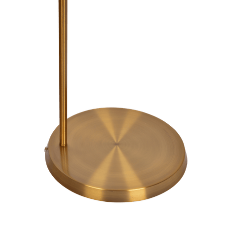 Zenith Offset Brass Base Floor Lamp with Drum-shaped Linen Shade from Midinmod - Luna Furniture