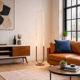 Zeon LED Floor Lamp Coarse Gold and Clear from Ashcroft Furniture - Luna Furniture