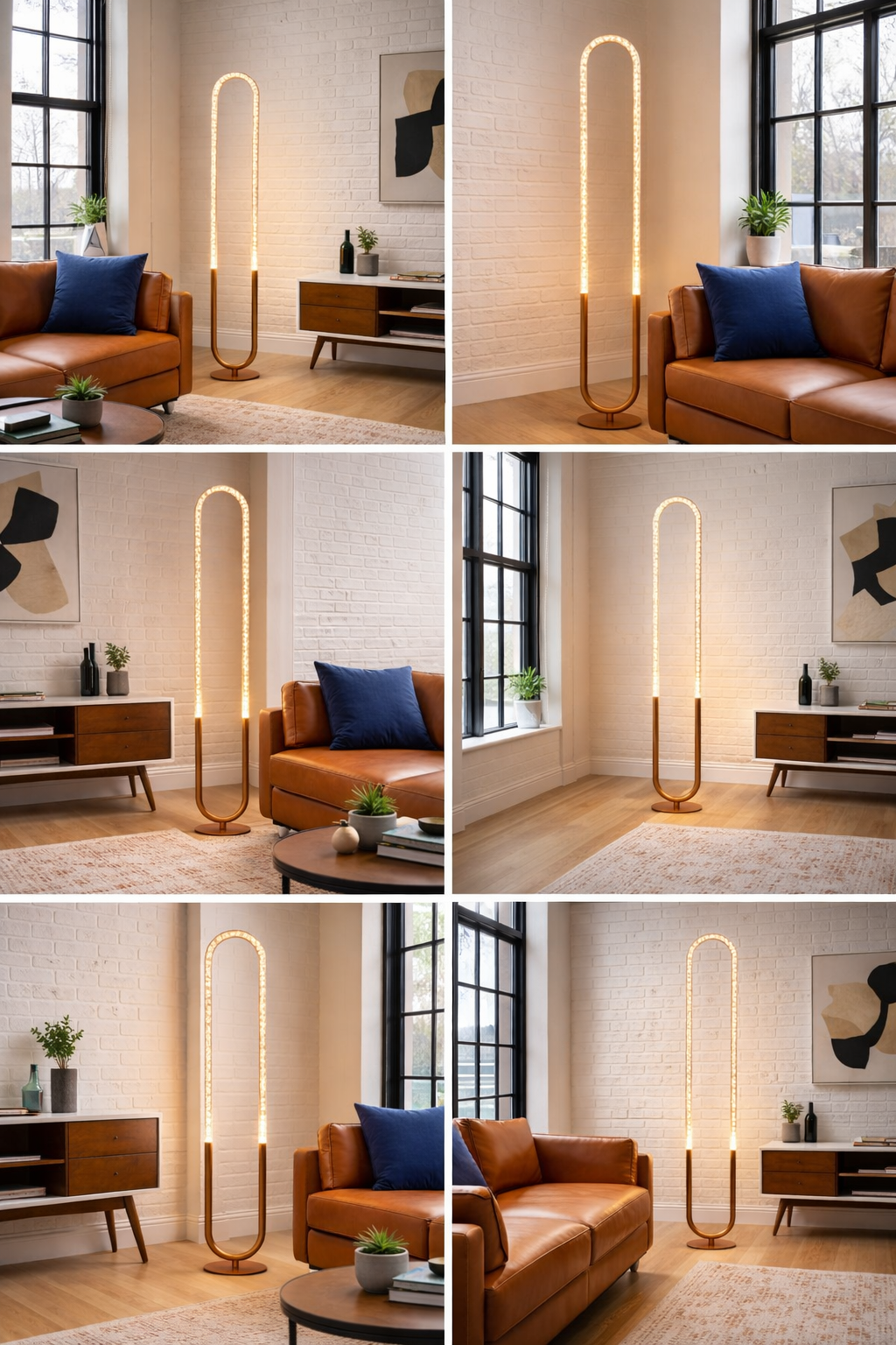 Zeon LED Floor Lamp Coarse Gold and Clear from Ashcroft Furniture - Luna Furniture