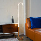 Zeon LED Floor Lamp Coarse Gold and Clear from Ashcroft Furniture - Luna Furniture