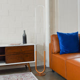 Zeon LED Floor Lamp Coarse Gold and Clear from Ashcroft Furniture - Luna Furniture