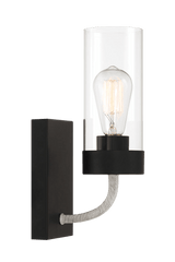 Zephyr Single Light Sconce With Clear Glass Metal Black Finish from Midinmod - Luna Furniture