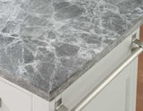 Zermatt 2-Piece Grey Marble Kitchen Island(Island, 2 Counter Stools) from Steve Silver - Luna Furniture