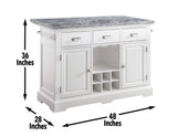 Zermatt 2-Piece Grey Marble Kitchen Island(Island, 2 Counter Stools) from Steve Silver - Luna Furniture