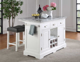 Zermatt 2-Piece Grey Marble Kitchen Island(Island, 2 Counter Stools) from Steve Silver - Luna Furniture