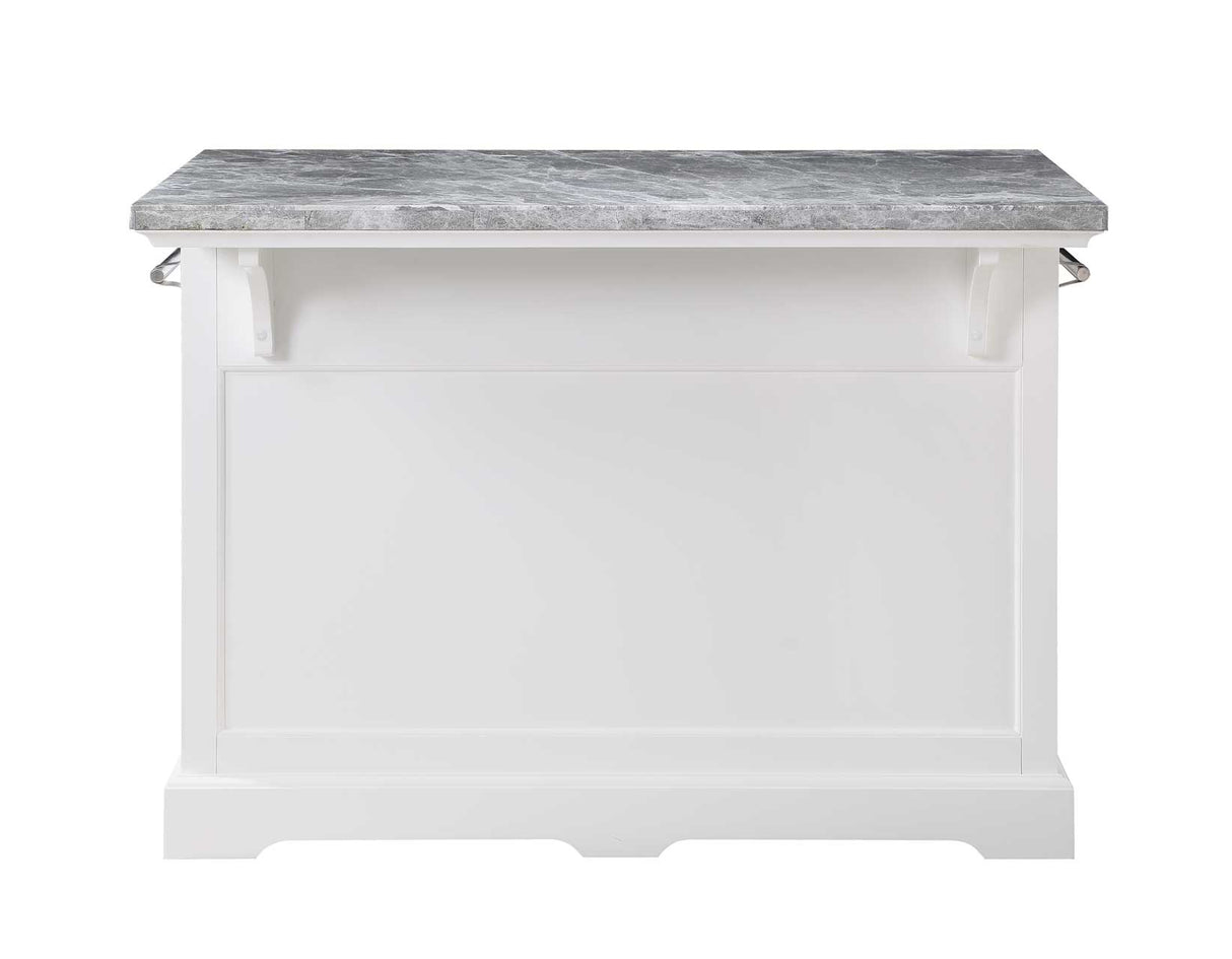 Zermatt 2-Piece Grey Marble Kitchen Island(Island, 2 Counter Stools) from Steve Silver - Luna Furniture