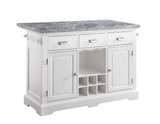 Zermatt 2-Piece Grey Marble Kitchen Island(Island, 2 Counter Stools) from Steve Silver - Luna Furniture