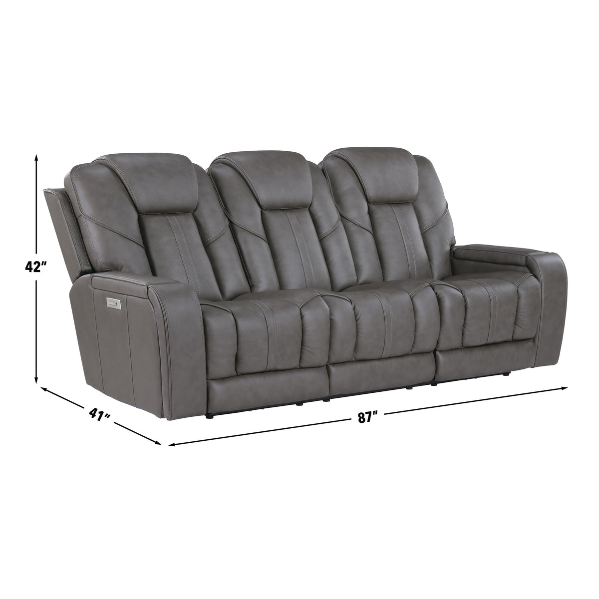 Daniel Gray 3-Piece Triple Power Leather Reclining Home Theater Set from Steve Silver - Luna Furniture