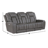 Daniel Gray 3-Piece Triple Power Leather Reclining Home Theater Set from Steve Silver - Luna Furniture