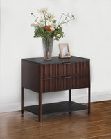 Zimmerlee Rust Brown 2-Drawer Side Table with Shelf from Coaster - Luna Furniture