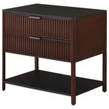 Zimmerlee Rust Brown 2-Drawer Side Table with Shelf from Coaster - Luna Furniture