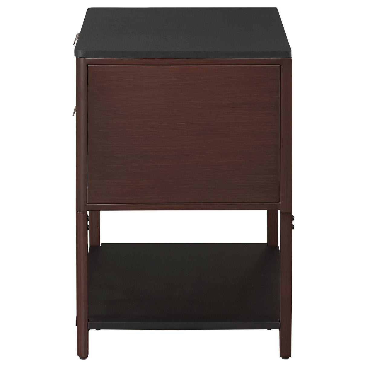 Zimmerlee Rust Brown 2-Drawer Side Table with Shelf from Coaster - Luna Furniture