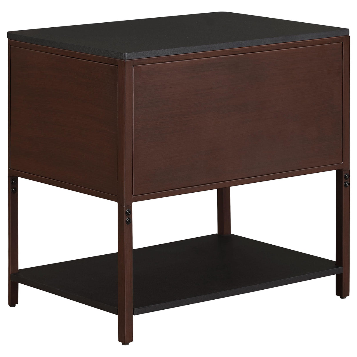 Zimmerlee Rust Brown 2-Drawer Side Table with Shelf from Coaster - Luna Furniture