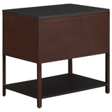 Zimmerlee Rust Brown 2-Drawer Side Table with Shelf from Coaster - Luna Furniture
