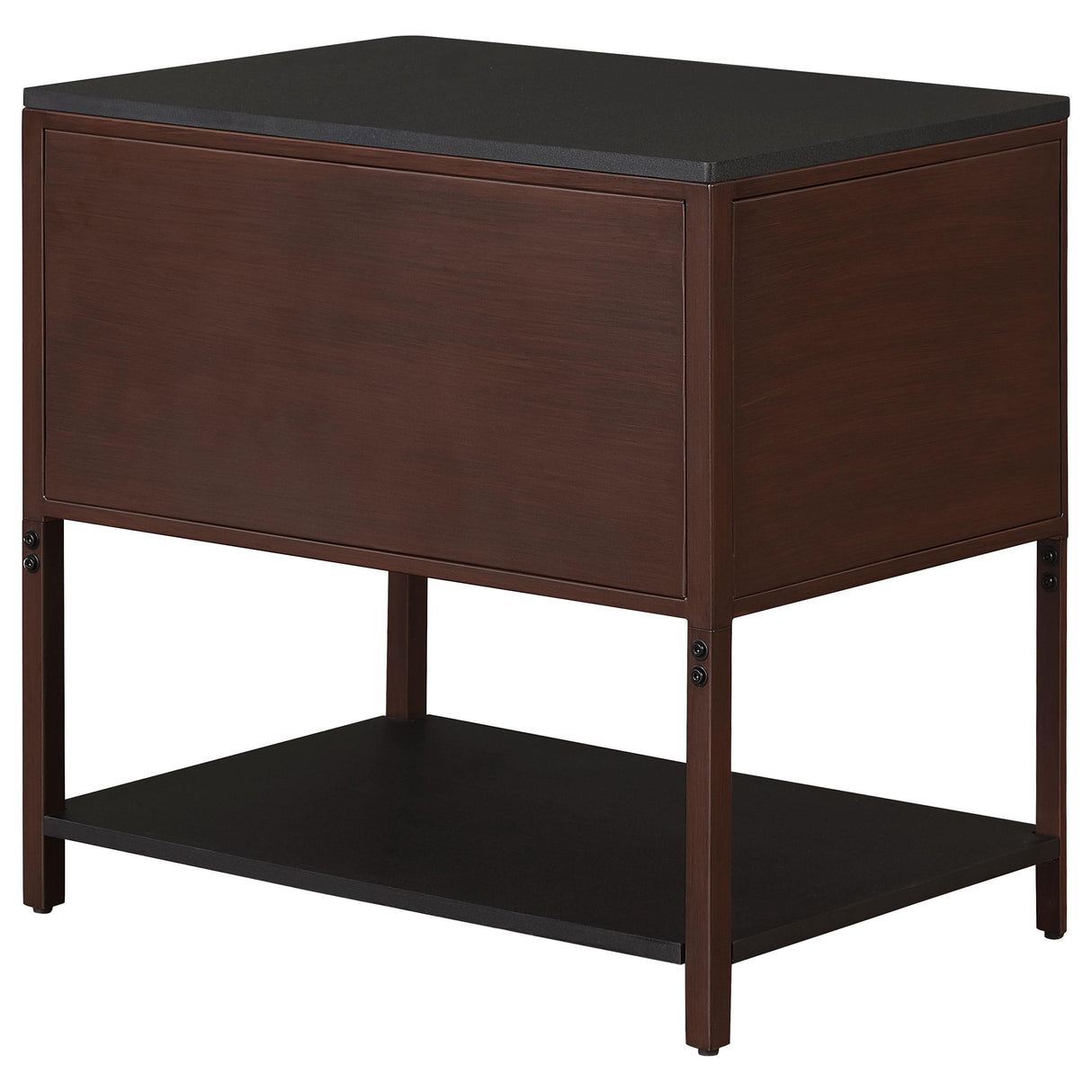 Zimmerlee Rust Brown 2-Drawer Side Table with Shelf from Coaster - Luna Furniture