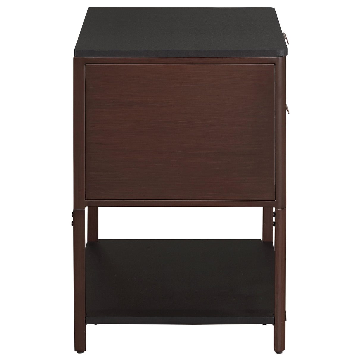 Zimmerlee Rust Brown 2-Drawer Side Table with Shelf from Coaster - Luna Furniture