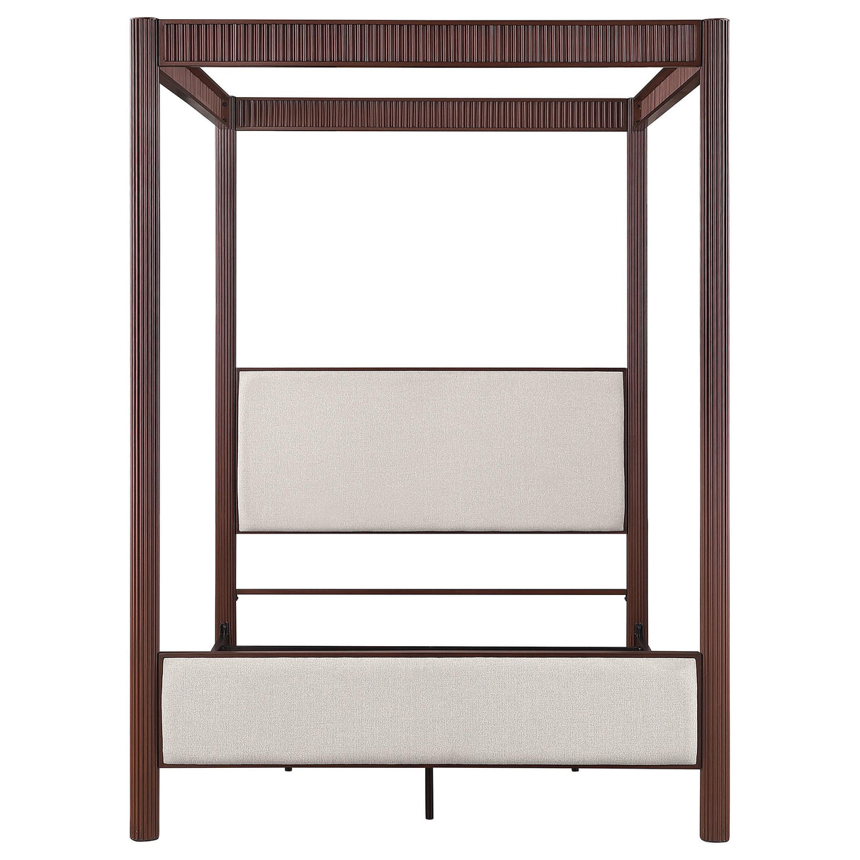 Zimmerleee Rust Brown 89-inch Metal Eastern King Canopy Bed from Coaster - Luna Furniture