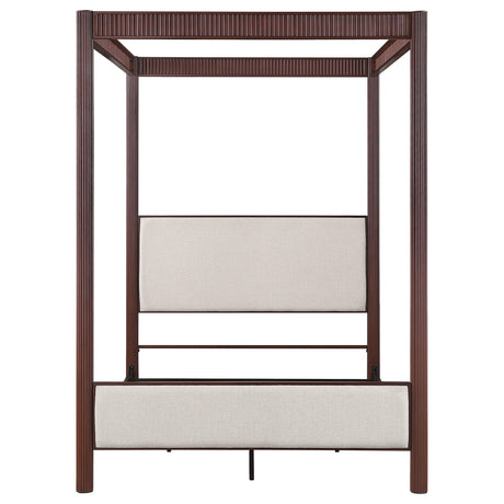 Zimmerleee Rust Brown 89-inch Metal Eastern King Canopy Bed from Coaster - Luna Furniture
