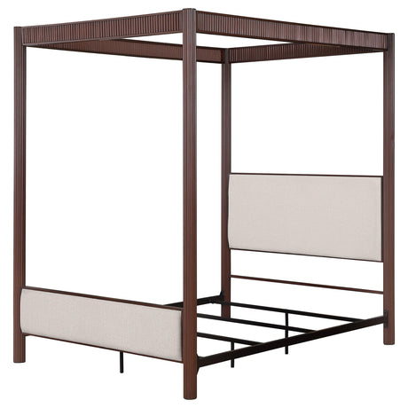 Zimmerleee Rust Brown 89-inch Metal Eastern King Canopy Bed from Coaster - Luna Furniture