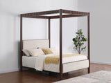 Zimmerleee Rust Brown 89-inch Metal Queen Canopy Bed from Coaster - Luna Furniture