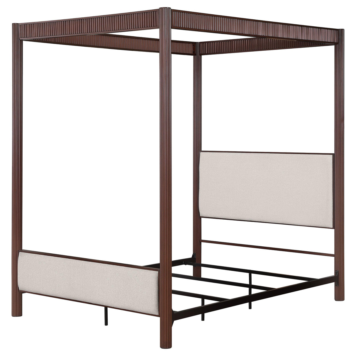 Zimmerleee Rust Brown 89-inch Metal Queen Canopy Bed from Coaster - Luna Furniture